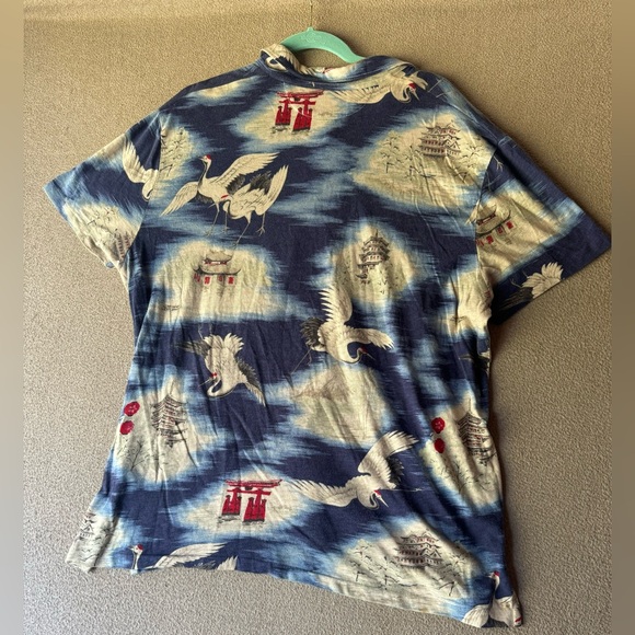 VTG 90'S POLO RALPH LAUREN JAPAN CRANE TEMPLE POLO SHIRT Size XL - Picture 13 of 14